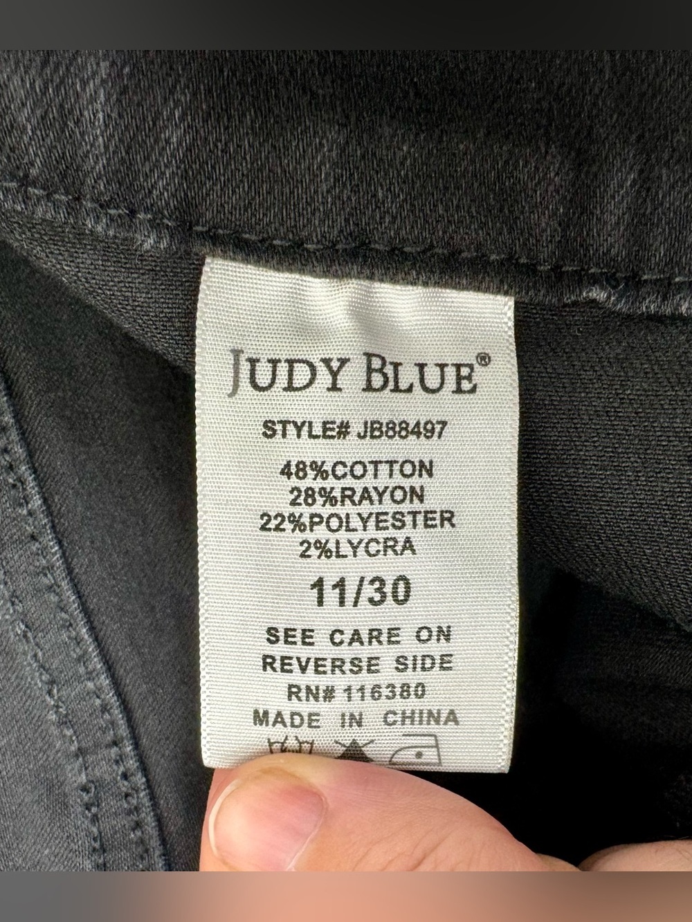 Judy Blue Jeans Womens 11/30 Black Mid Rise Skinny Fit Western Fringe - Picture 5 of 12